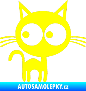Samolepka Kočička 001 pravá žlutá citron