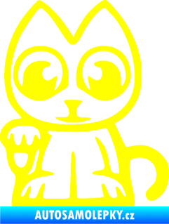 Samolepka Kočička lucky cat JDM levá žlutá citron
