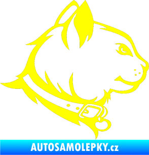Samolepka Kočka 003 pravá žlutá citron