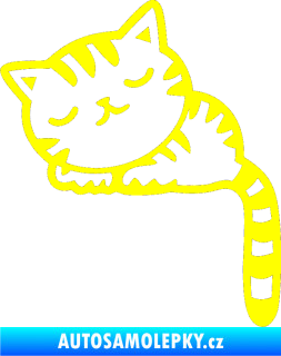 Samolepka Kočka 004 levá žlutá citron