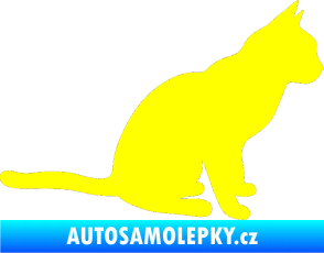 Samolepka Kočka 008 pravá žlutá citron