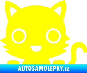 Samolepka Kočka 014 pravá kočka v autě žlutá citron