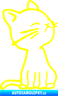 Samolepka Kočka 016 pravá žlutá citron