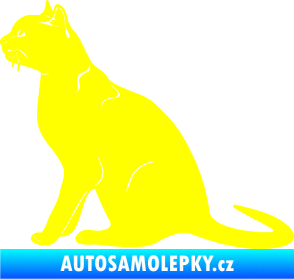 Samolepka Kočka 021 levá žlutá citron