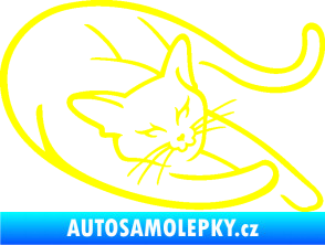 Samolepka Kočka 022 pravá žlutá citron