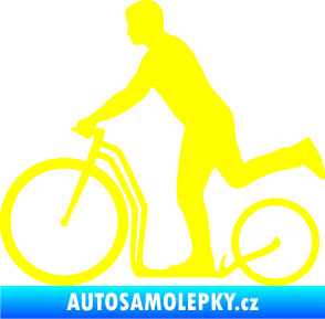 Samolepka Koloběžka 001 levá jízda  žlutá citron