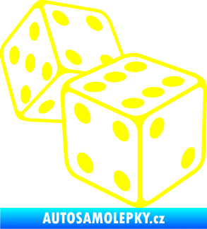 Samolepka Kostky 003 pravá hrací kostky žlutá citron