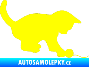 Samolepka Koťátko 001 pravá žlutá citron