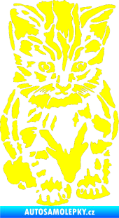 Samolepka Koťátko 002 pravá žlutá citron