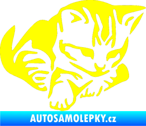 Samolepka Koťátko 003 pravá žlutá citron
