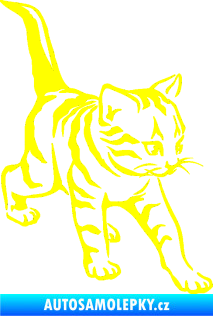 Samolepka Koťátko 004 pravá žlutá citron