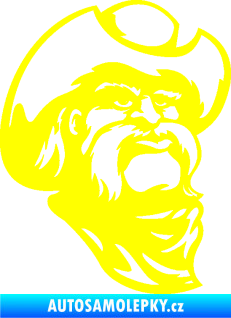 Samolepka Kovboj 003 pravá s kloboukem žlutá citron