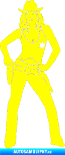 Samolepka Kovbojka 001 pravá žlutá citron