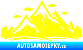 Samolepka Krajina hory 002 pravá žlutá citron