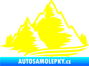 Samolepka Krajina hory 003 levá žlutá citron