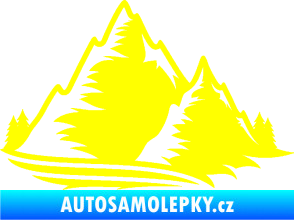 Samolepka Krajina hory 003 pravá žlutá citron