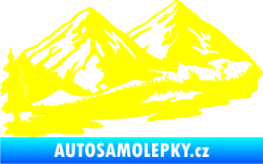 Samolepka Krajina hory 012 levá žlutá citron