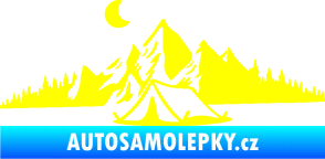 Samolepka Krajina hory 023 levá kempování žlutá citron