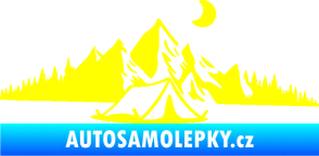 Samolepka Krajina hory 023 pravá kempování žlutá citron