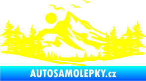 Samolepka Krajina hory 027 levá žlutá citron
