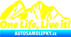 Samolepka Krajina hory 029 pravá žlutá citron