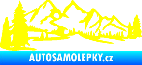 Samolepka Krajina hory 038 levá žlutá citron