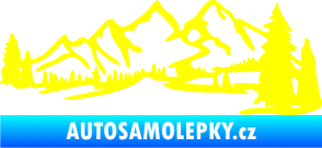 Samolepka Krajina hory 038 pravá žlutá citron