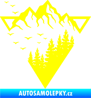 Samolepka Krajina hory 042 levá magický trojúhelník žlutá citron