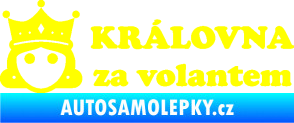 Samolepka Královna za volantem nápis žlutá citron
