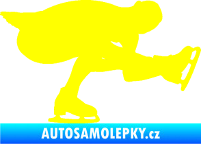 Samolepka Krasobruslení 007 pravá krasobruslařka žlutá citron