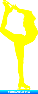 Samolepka Krasobruslení 011 pravá krasobruslařka žlutá citron