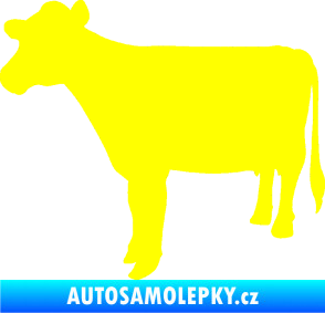 Samolepka Kráva 001 levá žlutá citron