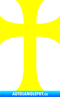 Samolepka Křesťanský kříž 002 žlutá citron