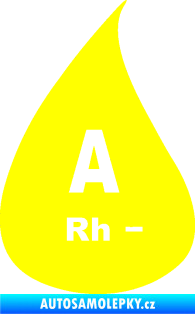 Samolepka Krevní skupina A Rh- kapka žlutá citron
