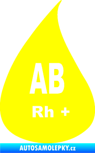 Samolepka Krevní skupina AB Rh+ kapka žlutá citron