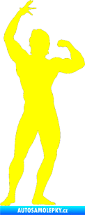 Samolepka Kulturista 002 levá žlutá citron