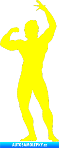 Samolepka Kulturista 002 pravá žlutá citron