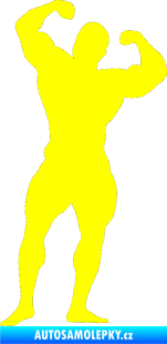 Samolepka Kulturista 003 levá žlutá citron