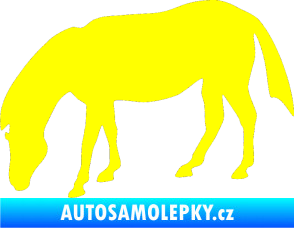 Samolepka Kůň 006 levá na pastvě žlutá citron