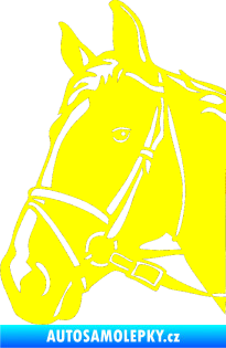 Samolepka Kůň 028 levá hlava s uzdou žlutá citron