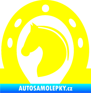 Samolepka Kůň 034 levá podkova žlutá citron