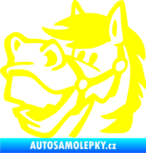 Samolepka Kůň 041 levá veselý žlutá citron