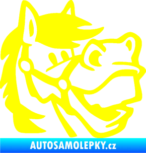 Samolepka Kůň 041 pravá veselý  žlutá citron