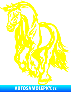 Samolepka Kůň 054 levá žlutá citron