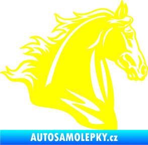 Samolepka Kůň 058 pravá hlava s hřívou žlutá citron