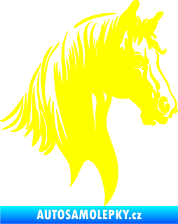 Samolepka Kůň 066 pravá hlava s hřívou žlutá citron