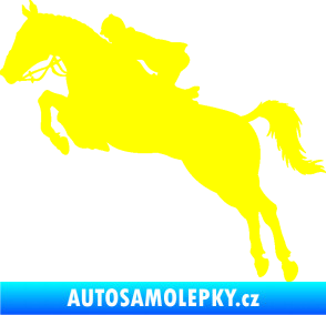 Samolepka Kůň 076 levá parkur žlutá citron