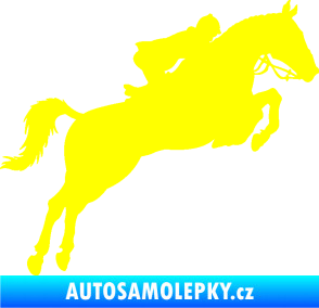 Samolepka Kůň 076 pravá parkur žlutá citron