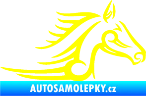 Samolepka Kůň 081 pravá hlava tattoo žlutá citron