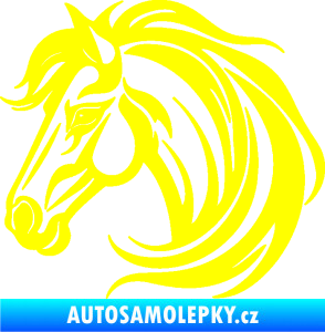 Samolepka Kůň 103 levá hlava žlutá citron